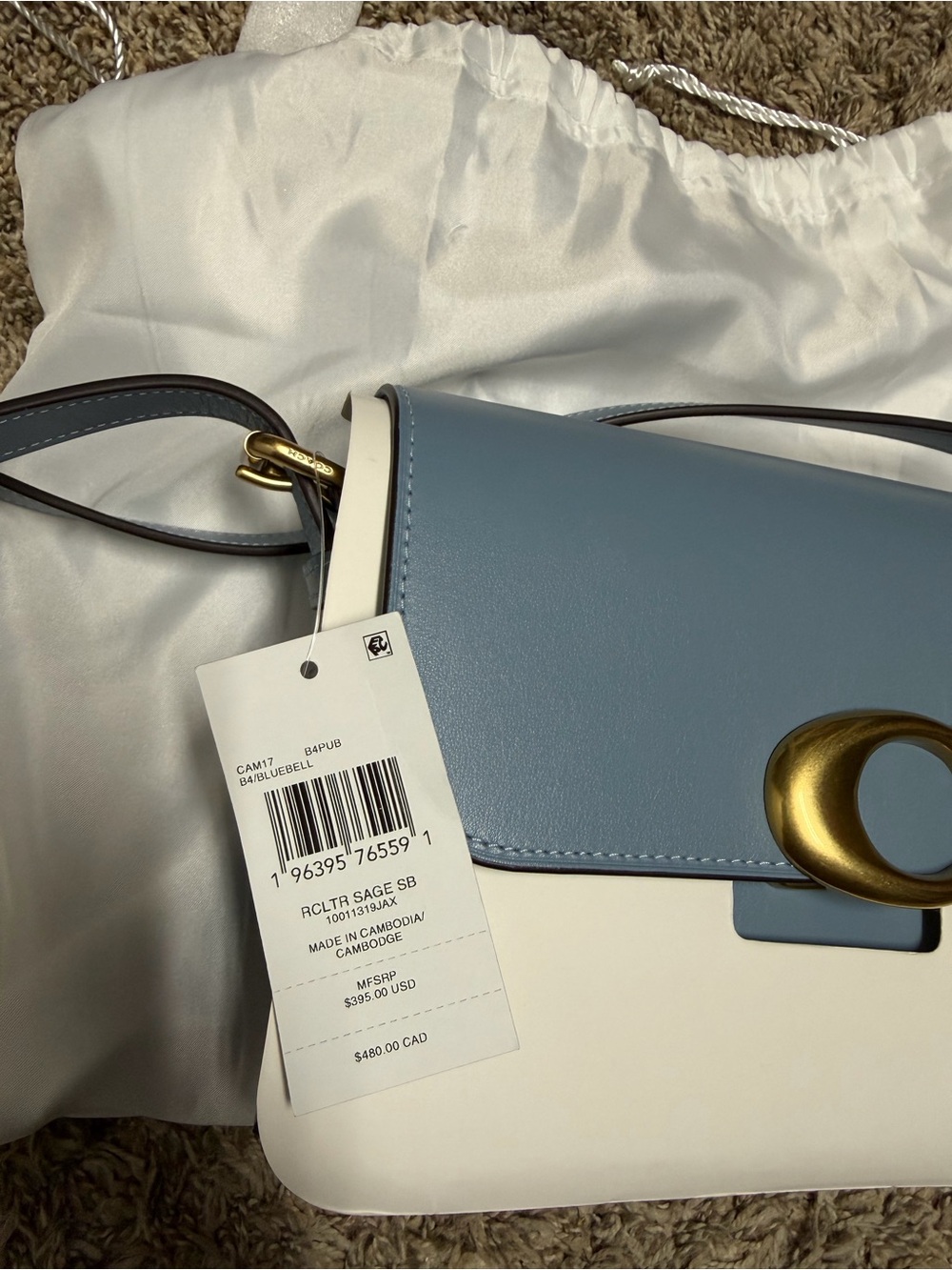 NWT Coach Sage Shoulder Bag in Bluebell color with Gold hardware - Picture 6 of 6